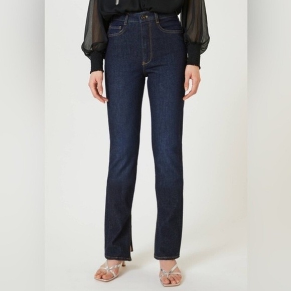 👖 Anthropologie Pilcro Medium to Dark Wash Denim Split Leg Jeans 32” Waist - Picture 4 of 15